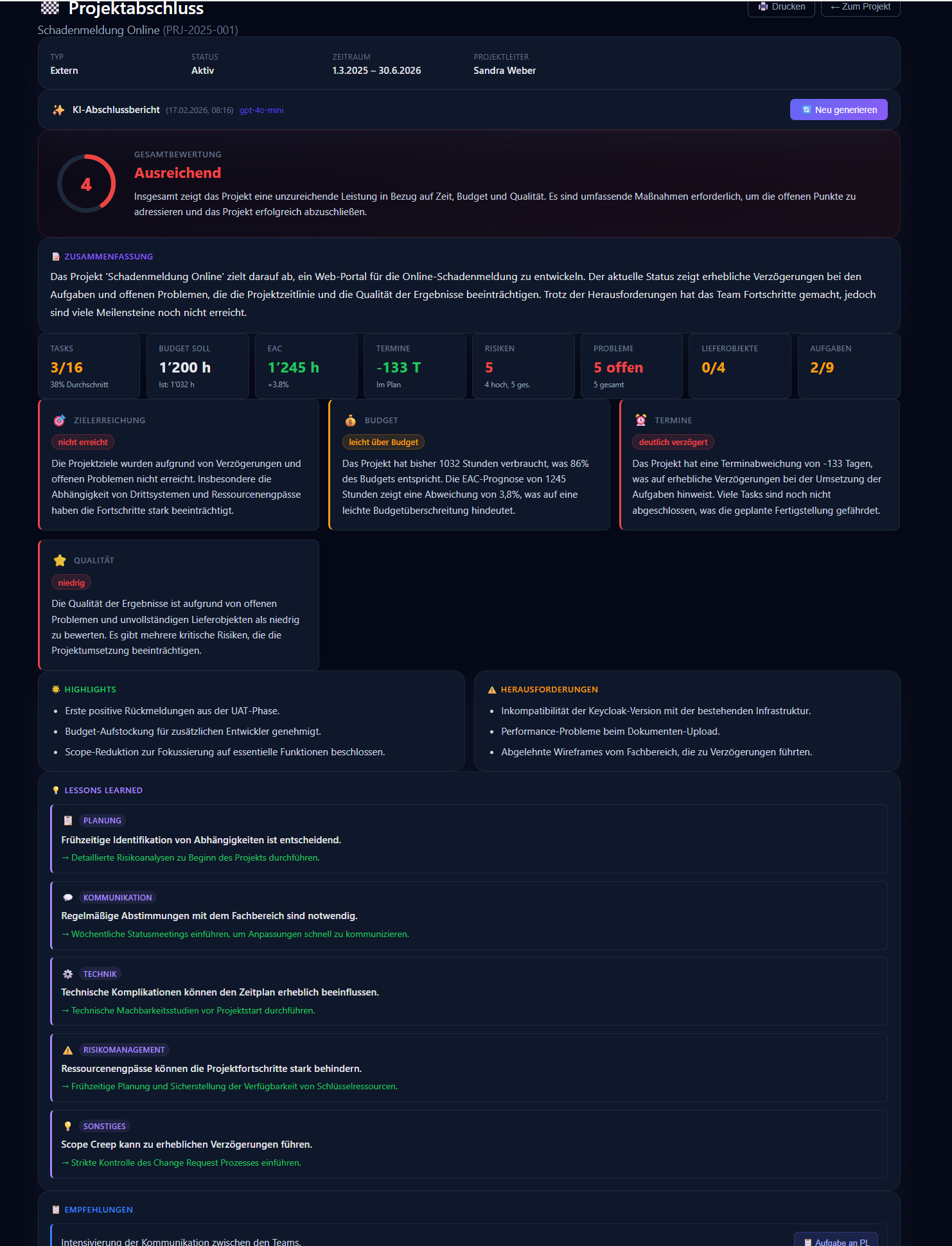 KI-Projektabschluss